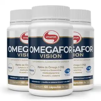 Pão de Açúcar Kit 3 omegafor vision vitafor 60 cápsulas oferta