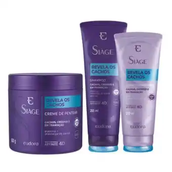 Kit revela os cachos shampoo + condicionador + creme de pentear (nova versão)