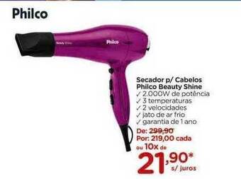 Carrefour Secador p- cabelos philco beauty shine oferta