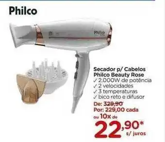 Carrefour Secador p- cabelos philco beauty rose oferta