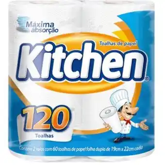 Papel toalha kitchen com 120 folhas