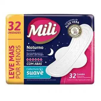 X Supermercados Absorvente mili noturno suave com abas 32un oferta
