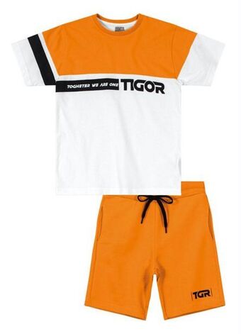 Posthaus Tigor t tigre - conjunto curto moletom menino branco oferta