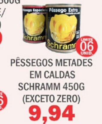 Pessegos Metades em caldas Schramm 450g