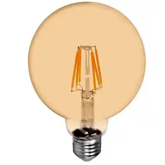 Lâmpada led g125 com filamento 6w bivolt 2400k luz amarela