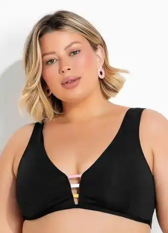Posthaus Marguerite - busto biquini preto com tiras contrastantes oferta