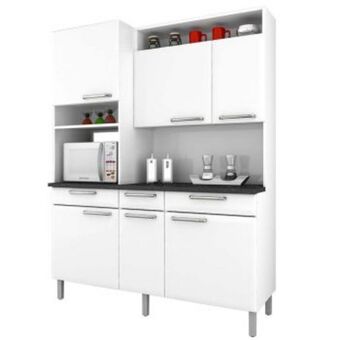 Cozinha compacta regina - branco neve - itatiaia aço