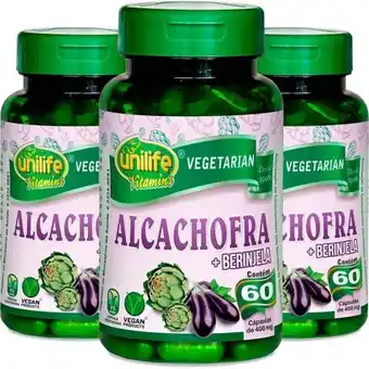 Pão de Açúcar Kit 3 alcachofra com berinjela unilife 60 cápsulas oferta