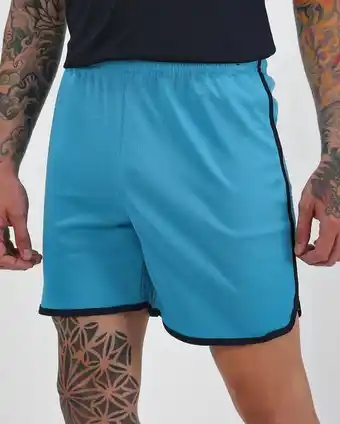 Bermuda esportiva masculina runner cós elástico azul | body work by riachuelo