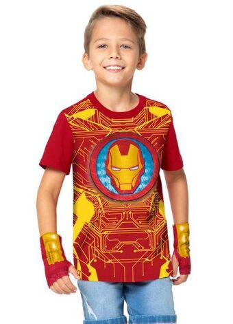 Malwee kids - camiseta vermelha avengers homem de ferro