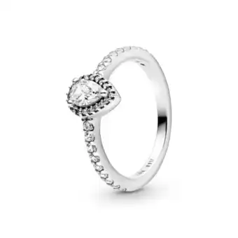 Pandora Anel delicada gota de água brilhante oferta