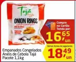 Empanados congelados anéis de cebola tajá pacote 1,1kg