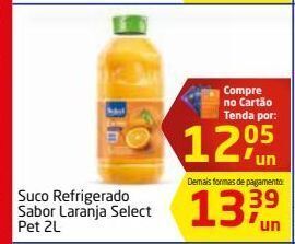 Tenda Atacado Suco refrigerado sabor laranja select pet 2l oferta