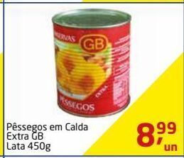 Tenda Atacado Pêssegos em calda extra gb lata 450g oferta