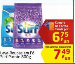 Tenda Atacado Lava-roupas em pó surf pacote 800g oferta