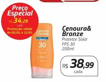 Drogal Cenoura& bronze protetor solar fps 30 200ml oferta