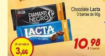 Villefort Atacadista Chocolate Lacta 3 Barras 90g oferta
