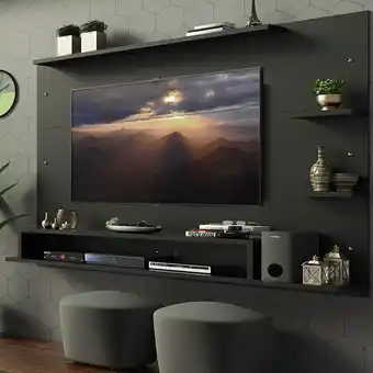 Zema Painel para tv até 60 polegadas madesa alfa preto preto oferta