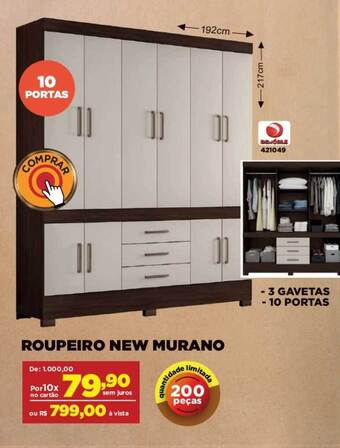 Móveis Simonetti Roupeiro New Murano oferta