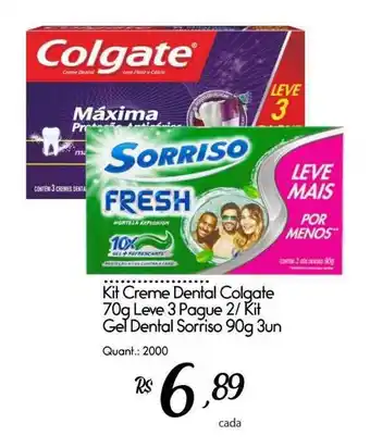 Giassi Supermercados Kit Creme Dental Colgate Leve 3 Pague 2 Gel Dental Sorriso oferta