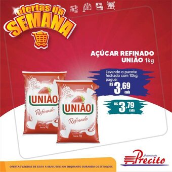 Supermercado Precito Acucar refinado Uniao 1kg oferta