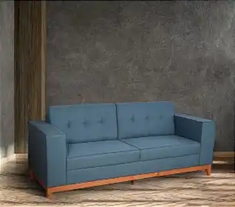 Lojas Guido Sofa laguna - 3 lugares - linho azul - 2,10 de largura oferta