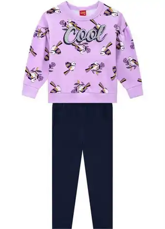 Kyly - conjunto infantil feminino lilás