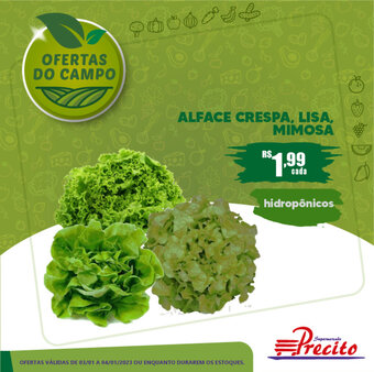 Supermercado Precito Alface Crespa, Lisa, Mimosa oferta