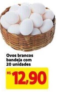 Extra Supermercado Ovos Brancos bandeja com 20 unidades oferta
