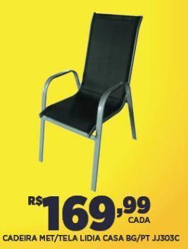 DB Supermercados Cadeira met/tela lidia casa bg/pt oferta