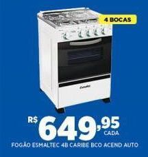 DB Supermercados Fogão esmaltec 4b caribe bco acend auto oferta