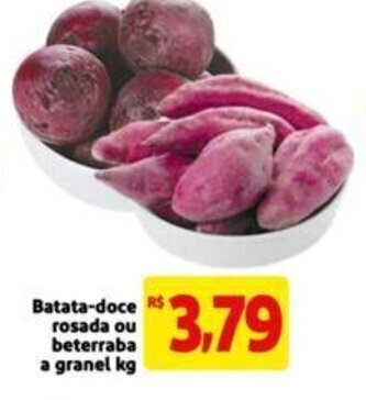 Extra Supermercado batata doce rosada ou Beterraba a granel 1kg oferta
