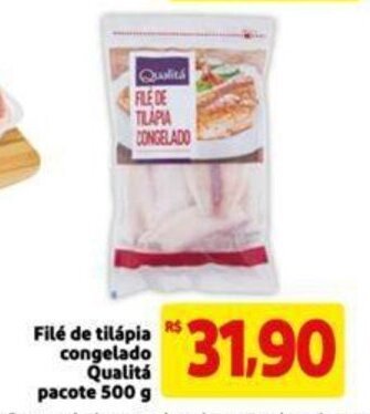 Extra Supermercado File de Tilapia congelado Qualita pacote 500g oferta