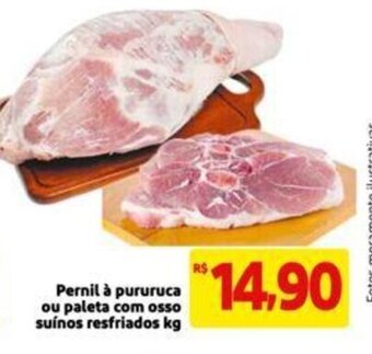 Extra Supermercado Pernil a Pururuca ou paleta com osso resf. Suinos 1kg oferta