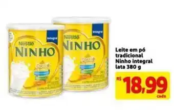 Extra Supermercado Leite em po Tradicional Ninho Integral lata 380g oferta