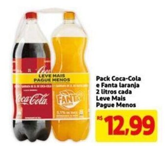 Extra Supermercado Pack Coca Cola e Fanta Laranja 2L cada Leve Mais Pague Menos oferta