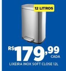 DB Supermercados Lixeira inox soft close 12l oferta