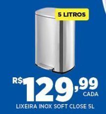 DB Supermercados Lixeira inox soft close 5l oferta