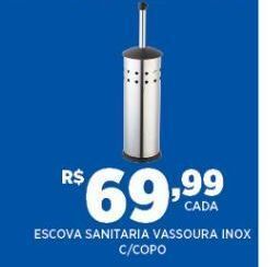 Escova sanitaria vassoura inox c/ copo