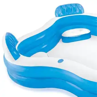Piscina inflável quadrada com 4 assentos 990 litros azul