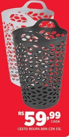 DB Supermercados Cesto roupa brn czn 53l oferta
