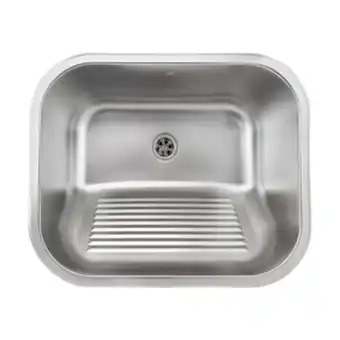 Tanque lavanderia 55 x 45 com válvula aço inox 201 tubrax