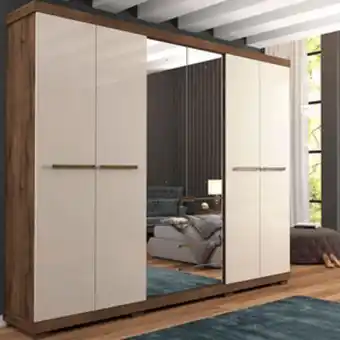 Sipolatti Guarda roupas panan linhares 6 portas e 4 gavetas com espelho oferta