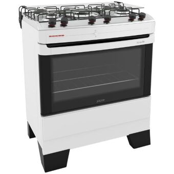 Gazin Fogão mueller 5 bocas piacere automático mesa de inox ultra chama oferta