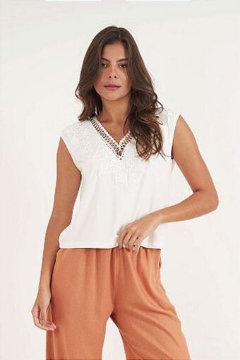 Opção Jeans Malha olivia offwhite oferta