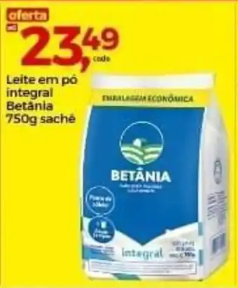 Frangolândia Leite em po integral Betania 750g sache oferta