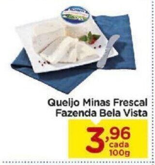 Queijo minas frescal Fazenda Bela Vista 100g