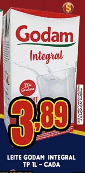 Supermercados Cristal Leite Godam Integral Tp 1L - cada oferta
