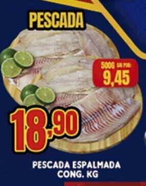 Supermercados Cristal Pescada Espalmada cong. 1kg oferta