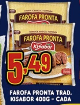 Supermercados Cristal Farofa Pronta Trad. Kisabor 400g cada oferta